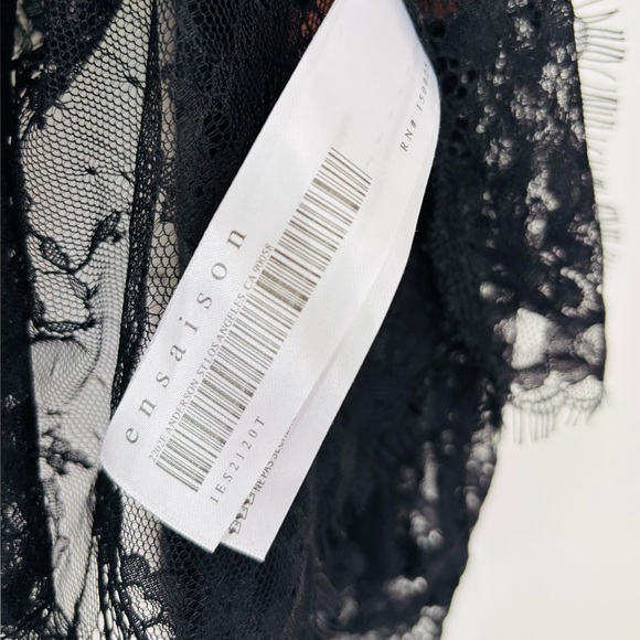 En Saison Black See Through Button Up Blouse size Large - Picture 4 of 4